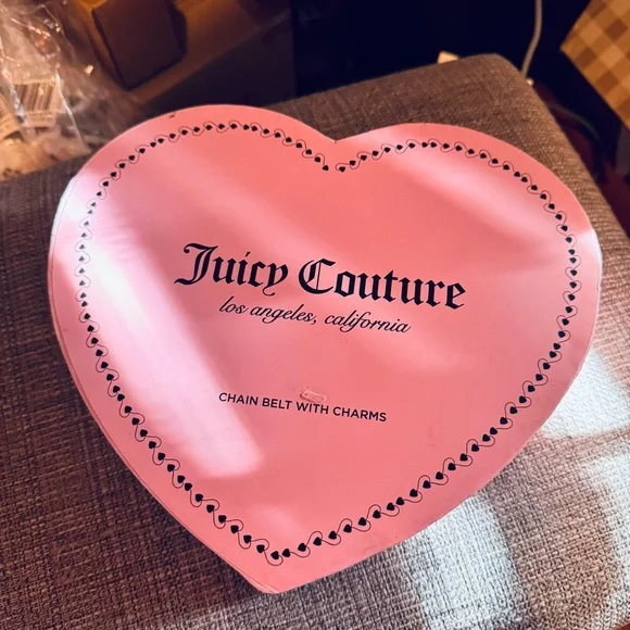 Juicy Couture Charm Chain Belt in Pink Heart Gift Box - Picture 6 of 6